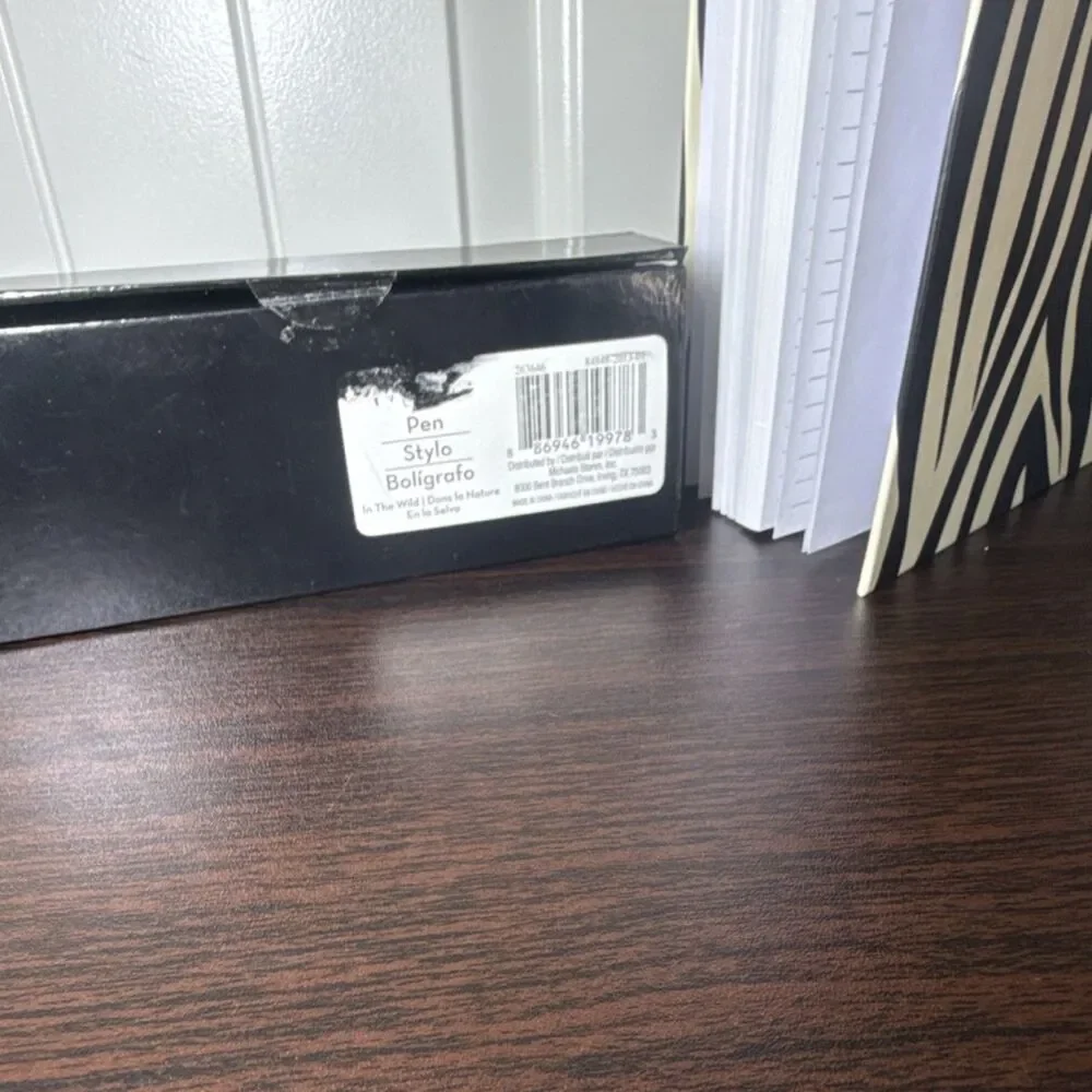 in the wild Zebra Print Blank Journal & Ballpoint Pen, Cardboard Cover